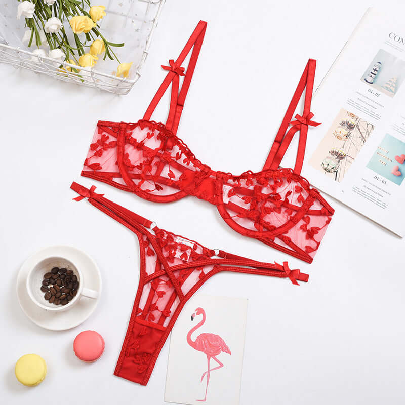 Lace Underwear Set Exotic Clothing Embroidered Underwear