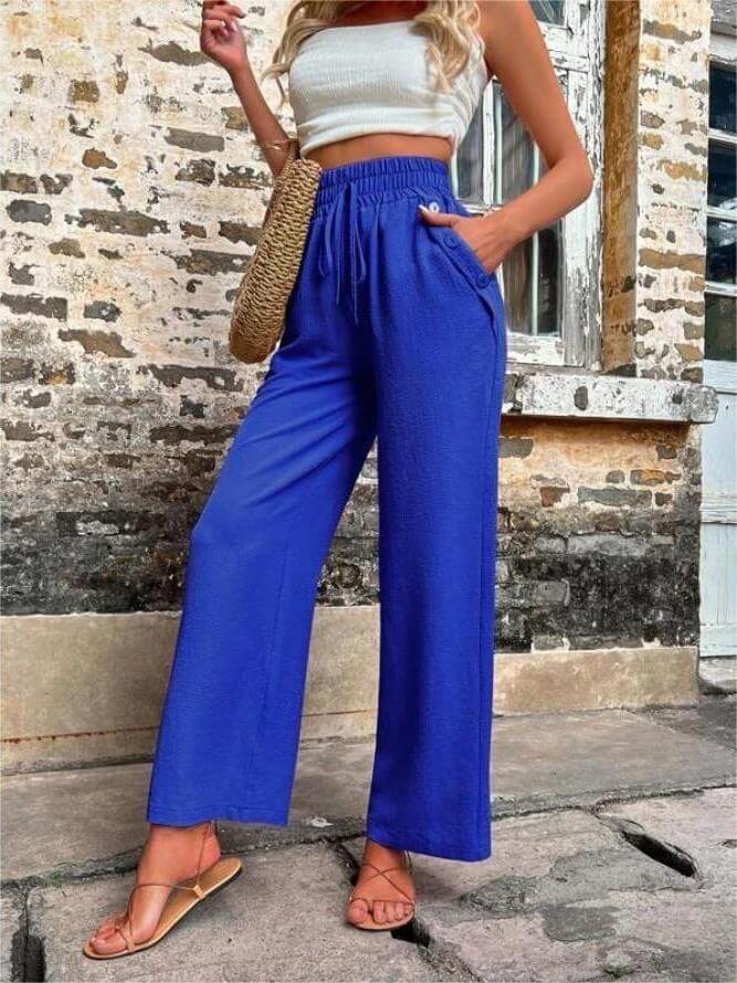 Casual Elastic High Waist Loose Trousers