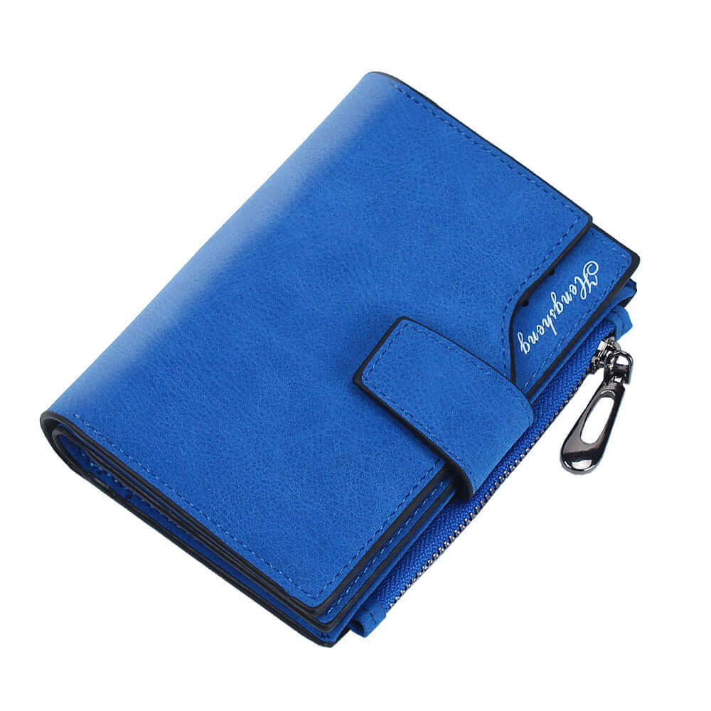 Women's Short Candy Color Button Wallet