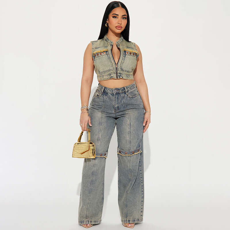 Y2k Baggy Wide Leg Women Vintage Streetwear Washed Denim Grunge Basic Slouchy Jeans