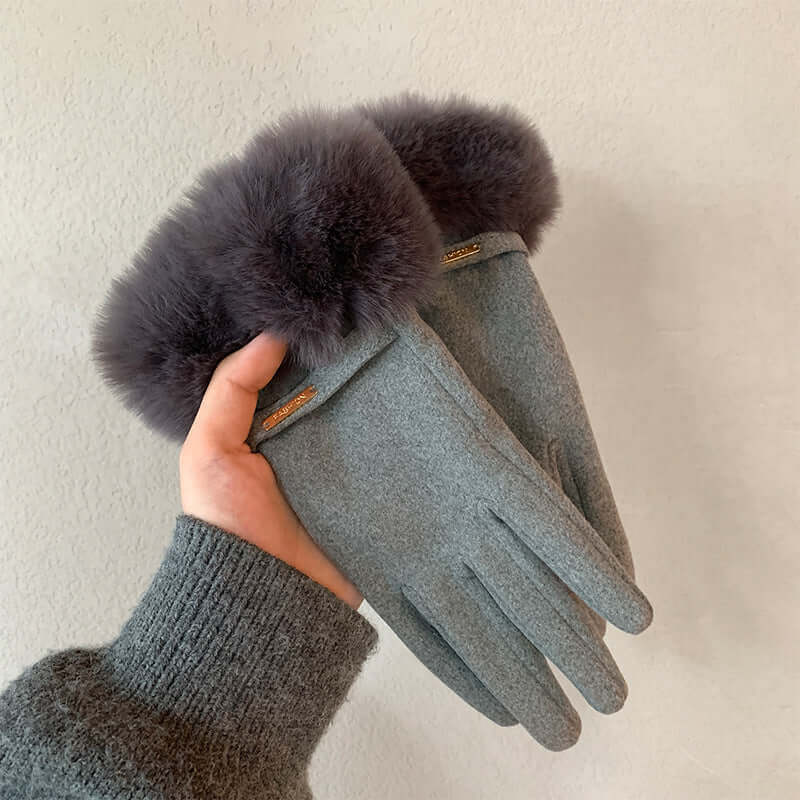 Touch Screen Warm Gloves Winter Women Fleece Lined Thickened Gloves