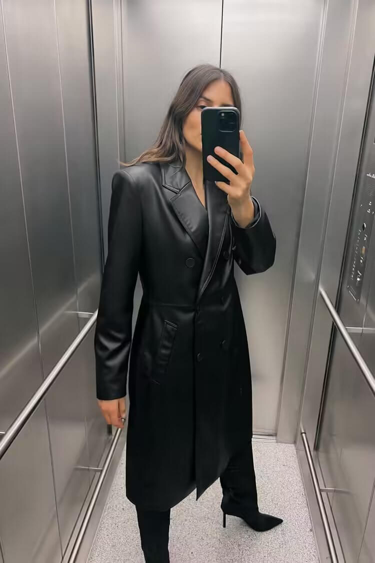 Women's Street Fashion Coat Black