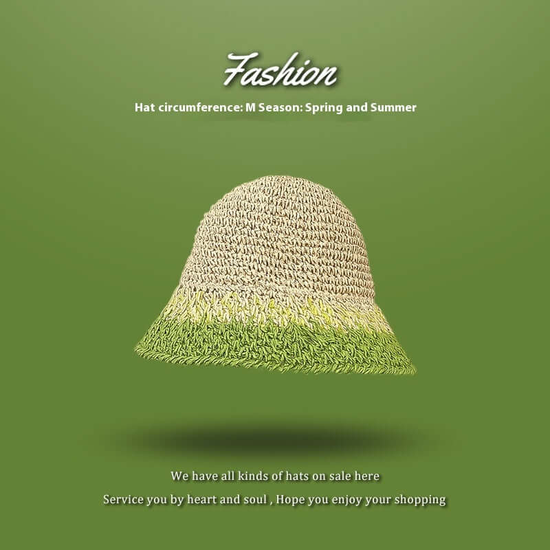 Beach Green Sun Hat Female Summer Foldable