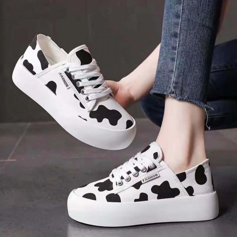 New Platform Spring And Summer Leisure Two Way Leopard Print Sneakers