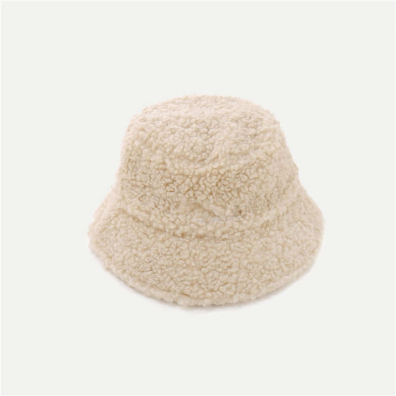 Lamb Wool Embroidery Letters Fisherman Hat