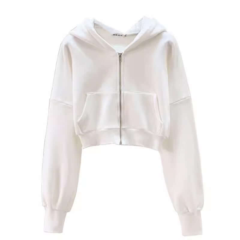 Autumn And Winter New Fashion Zipper Coat Pure Cotton High Grade Hooded American Short Sports Sweater