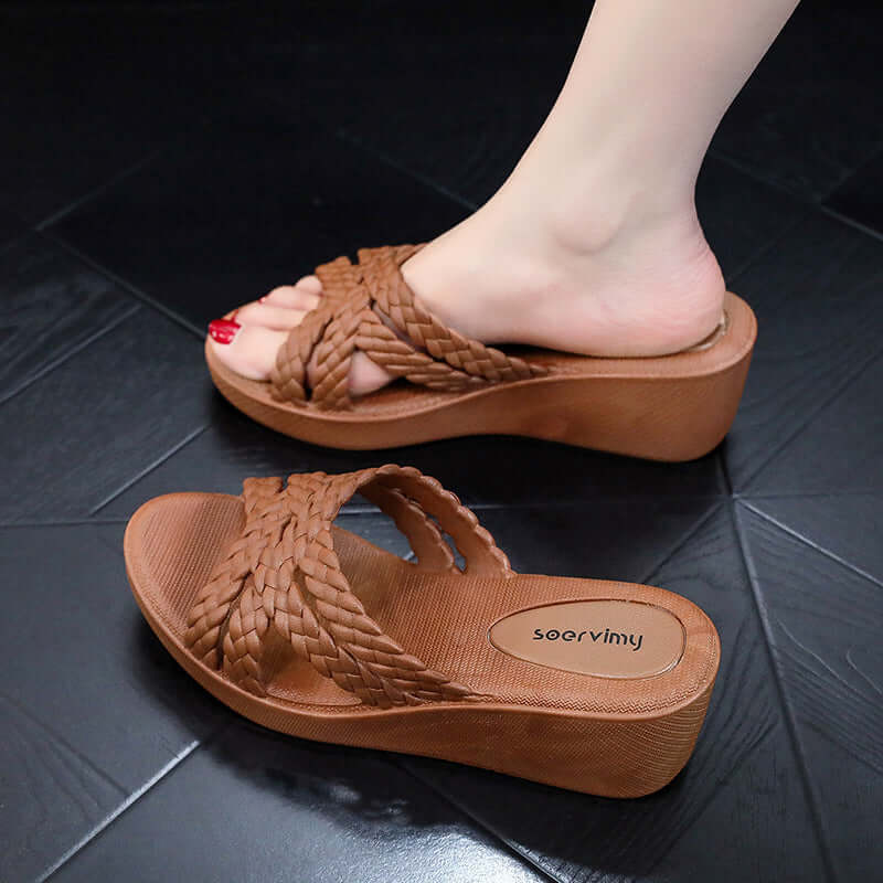 Women's Fashion Wedge High Heel Slippers