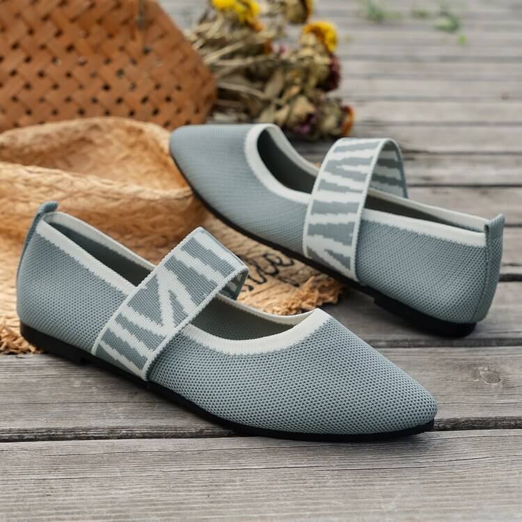 New Flying Woven Shallow Mouth Pointed Flat Shoes All Matching Shoes