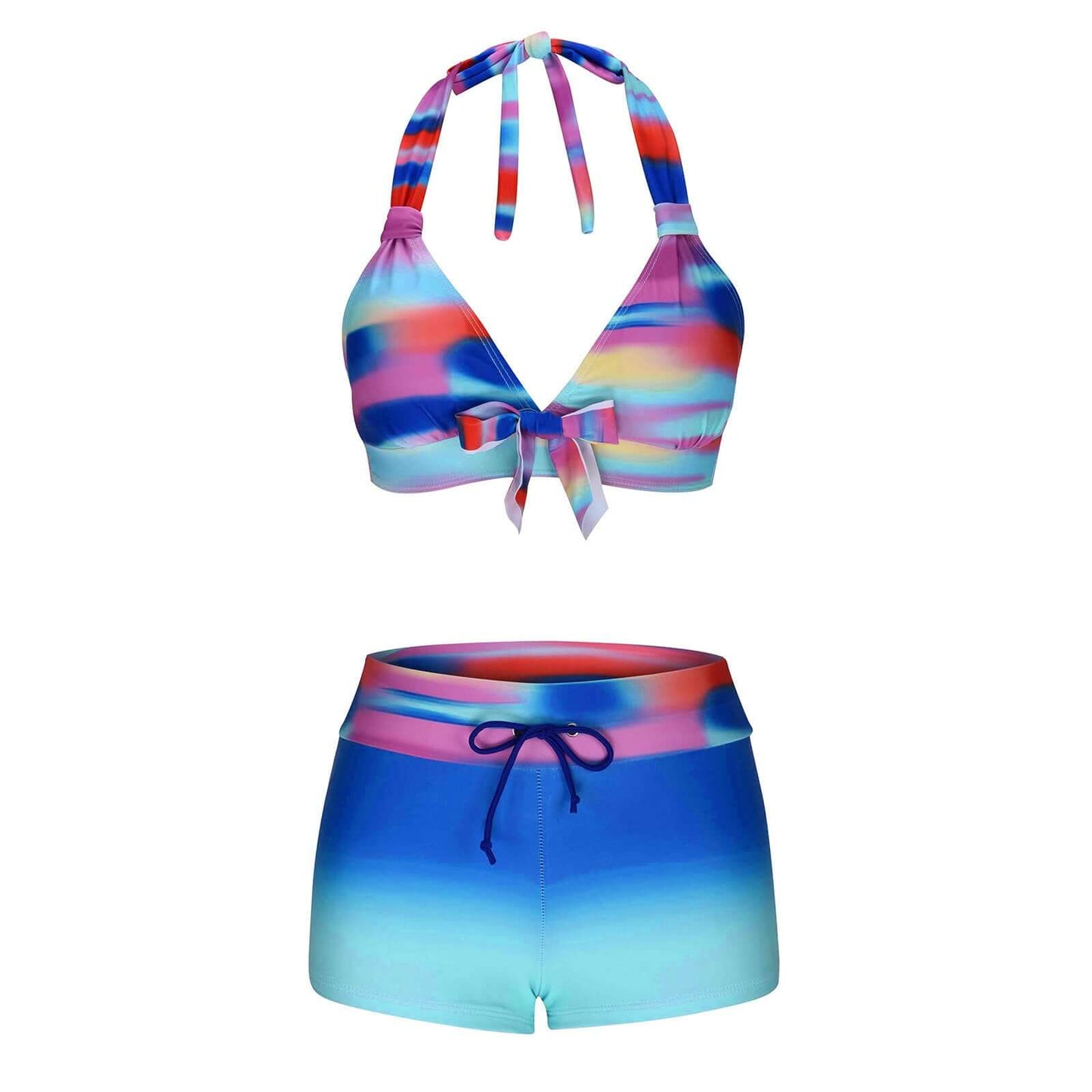 Color Split Swimsuit Women's Boxers Straps