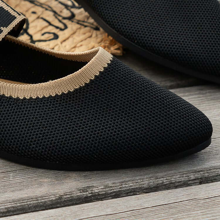 New Flying Woven Shallow Mouth Pointed Flat Shoes All Matching Shoes