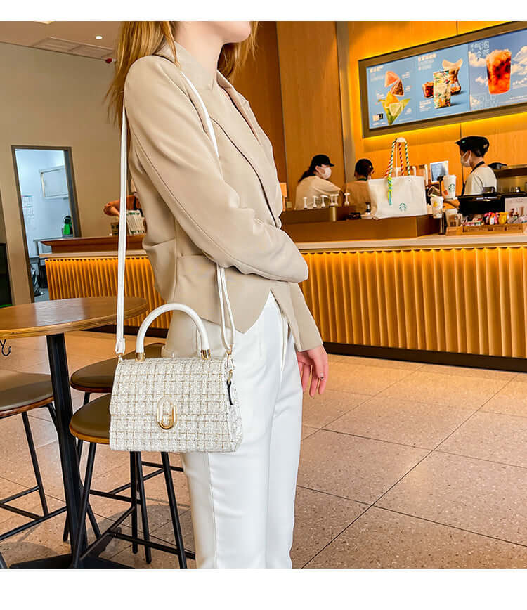 New Crossbody Niche Portable Temperament Wild Fashion Shoulder Baguette Woolen Small Square Women's Bag