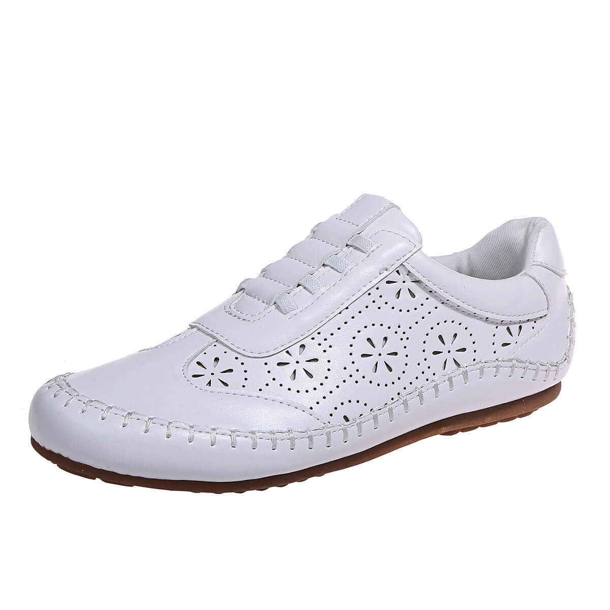 Round Head Hollow Soft Bottom Women's Flat Heeled Casual Shoes