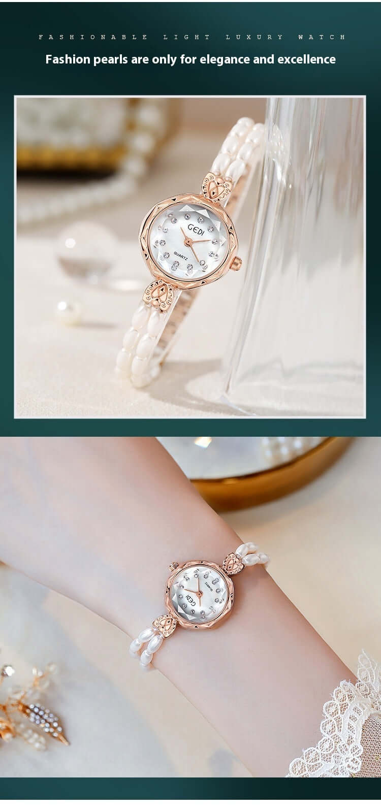 Women's Niche Creative And Luxury Pearls Strap Watch