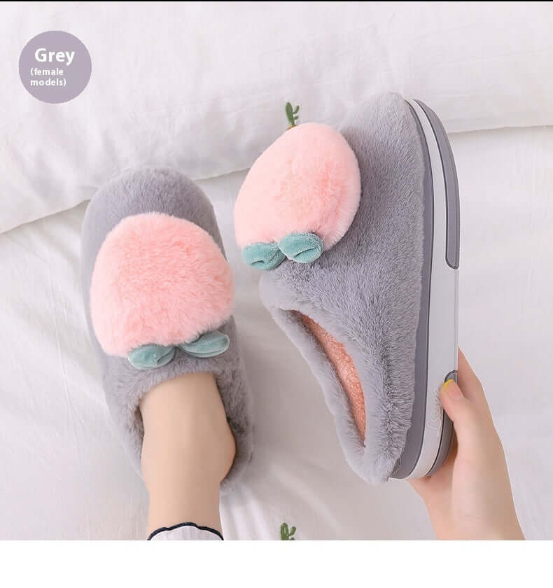 Women's Warm Thick Bottom Plush Cotton Slippers