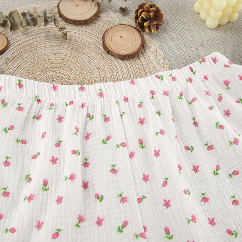 Thin Cotton Printed Comfortable Loose Breathable Short Sleeved Shorts Summer Pyjamas