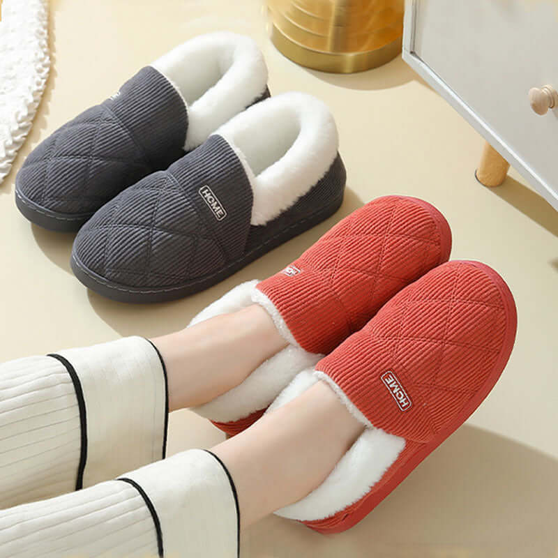 Women's Suede Mouth Indoor Corduroy Cotton Slippers