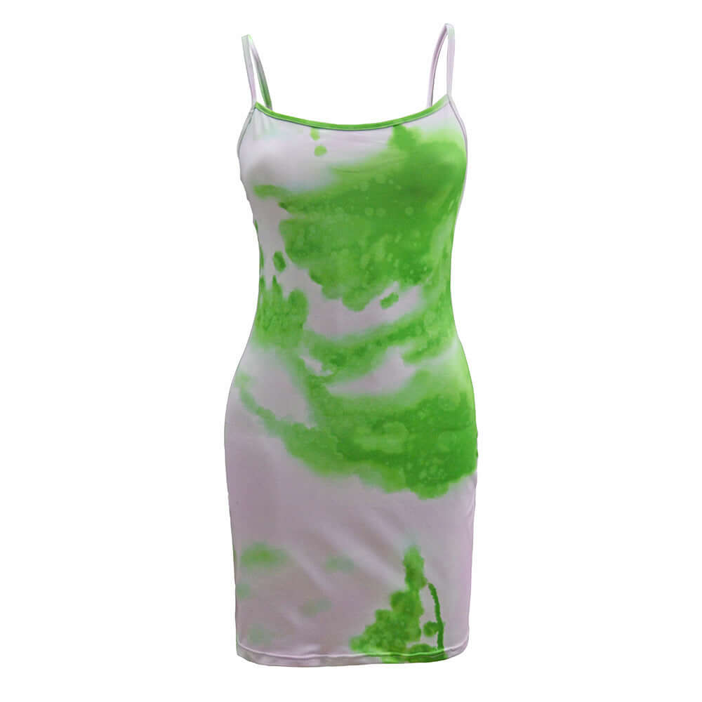 Women's Sexy Tie Dye Sling Stretch Dress Women