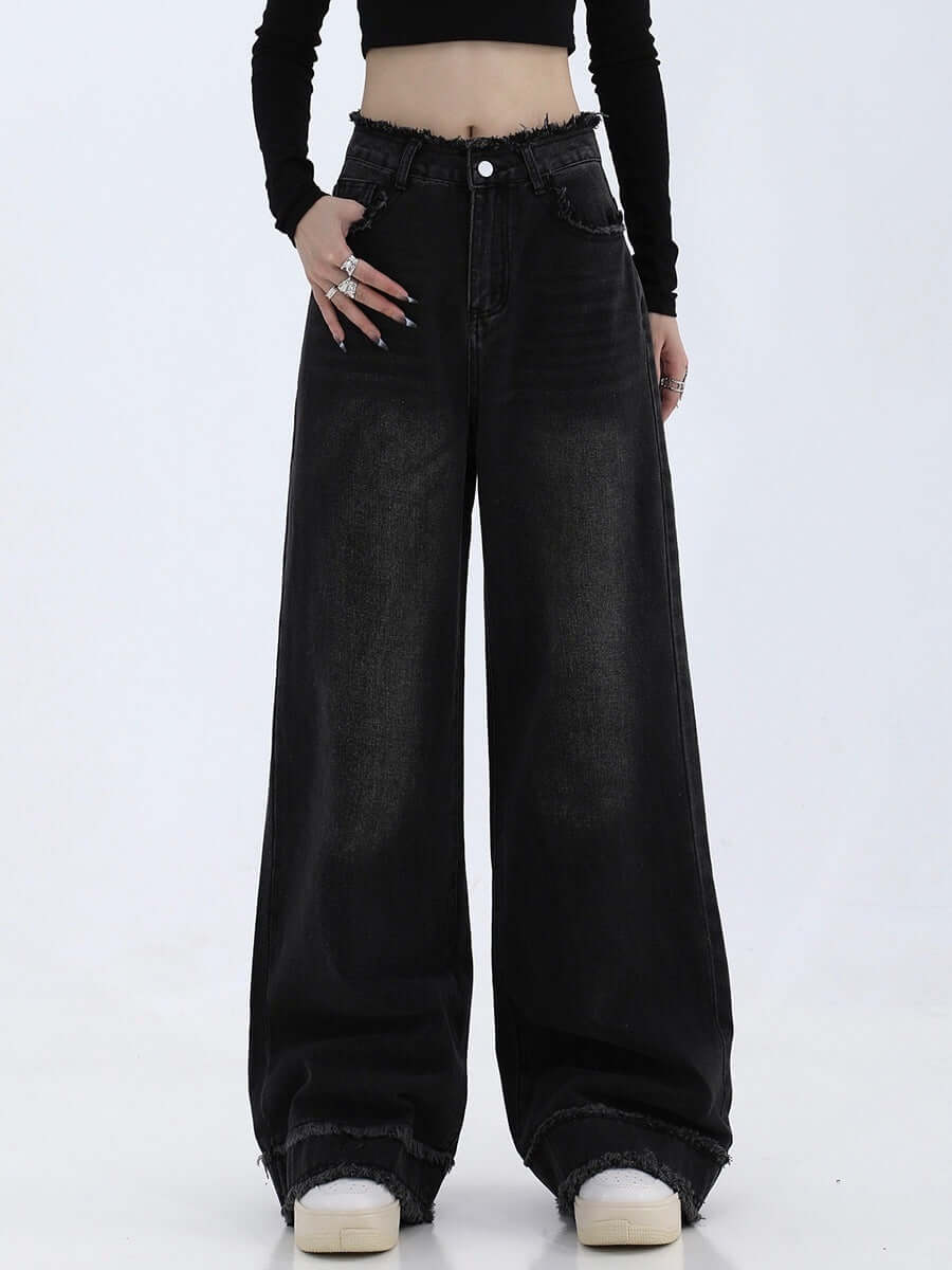 Fashion Loose Cool Wide-leg Jeans Women