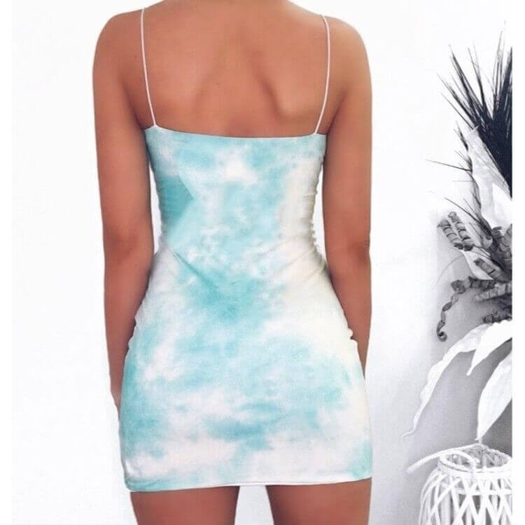 Women's Sexy Tie Dye Sling Stretch Dress Women