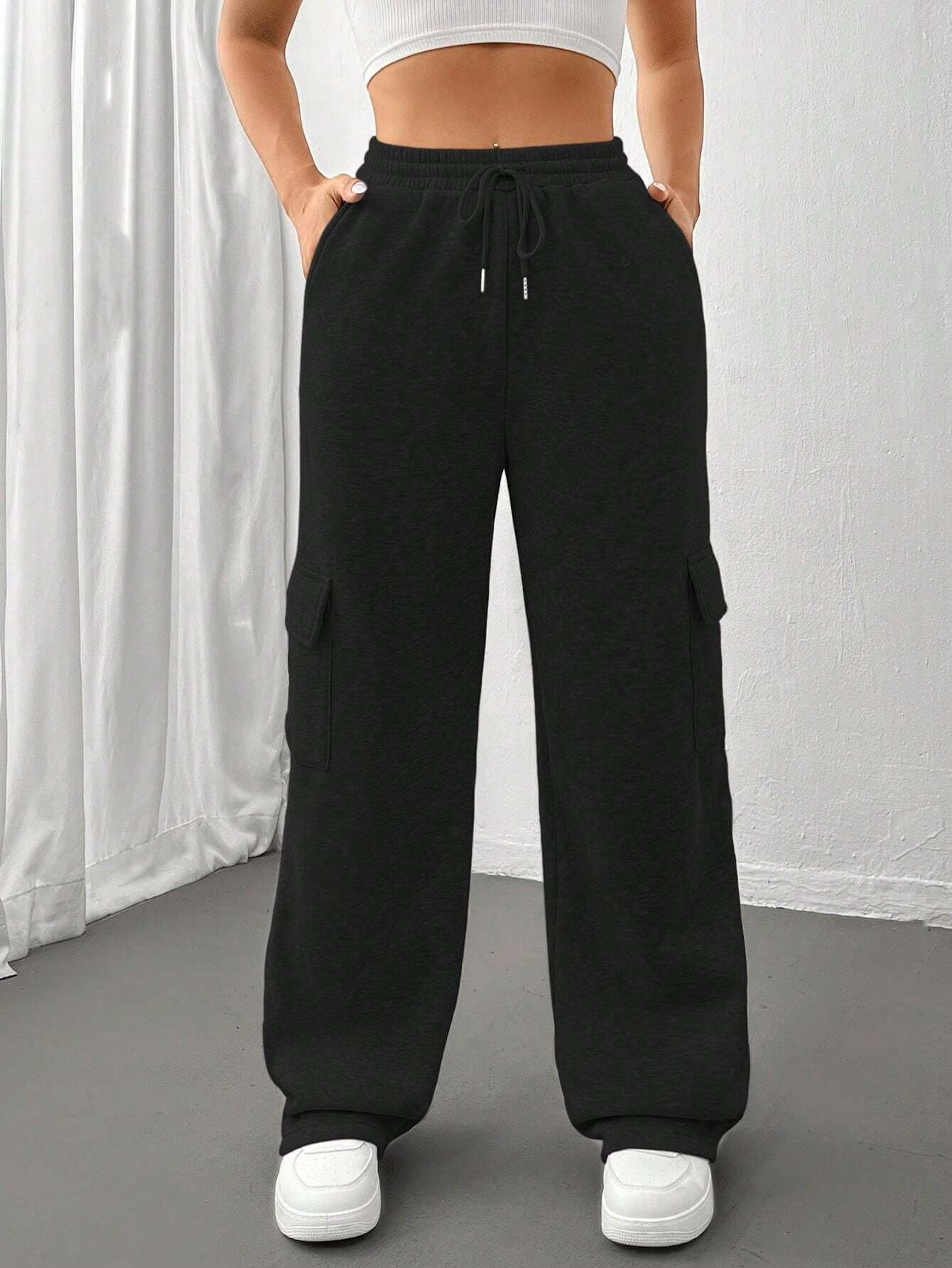 All Matching Solid Color Straight Wide Leg Sweatpants