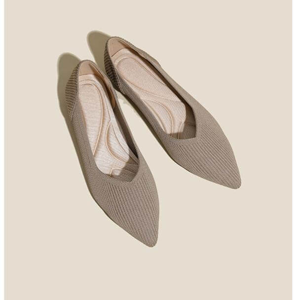 Pointed Toe Shallow Mouth Color Matching Flat Shoes