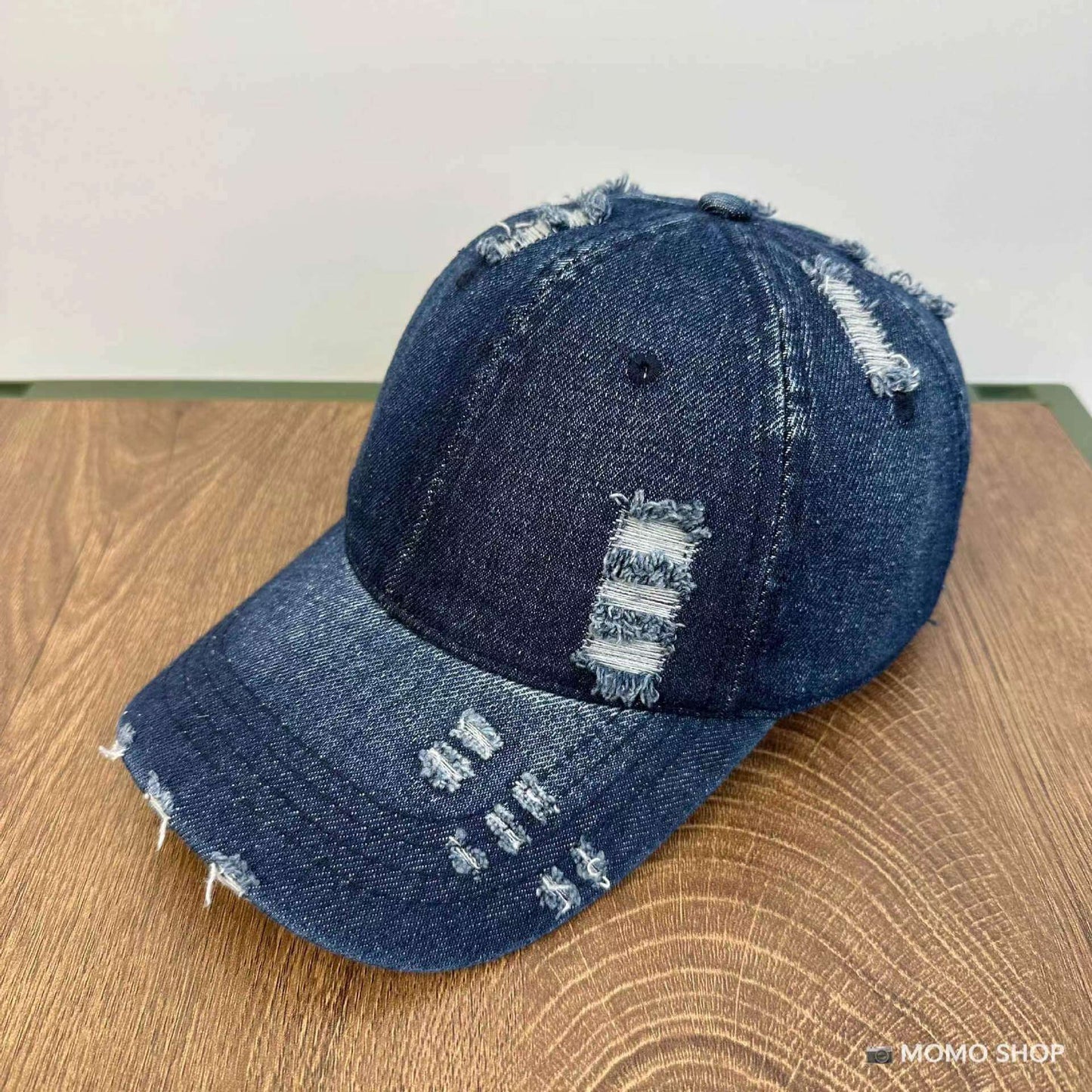 Men's And Women's Same Washed Denim Soft Peaked Cap Distressed