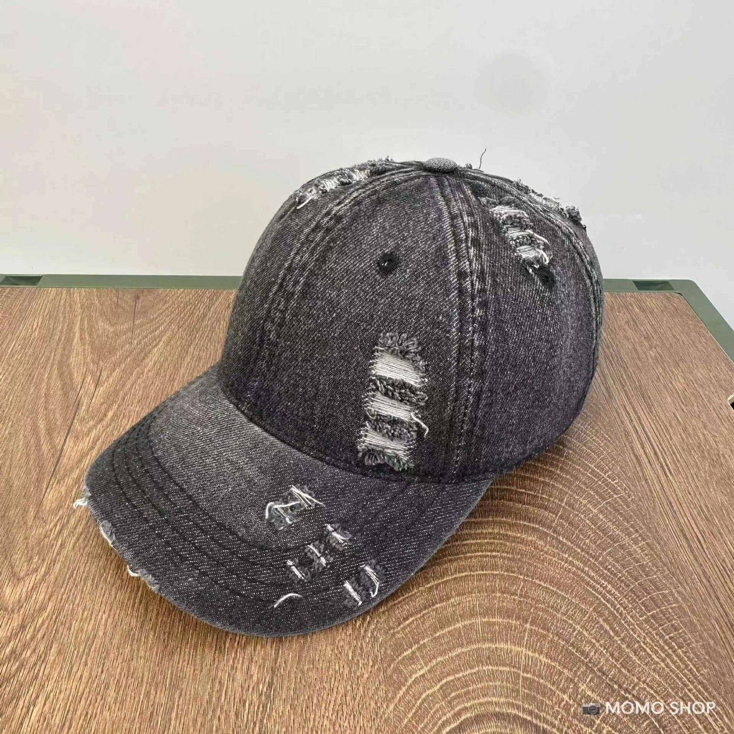 Men's And Women's Same Washed Denim Soft Peaked Cap Distressed