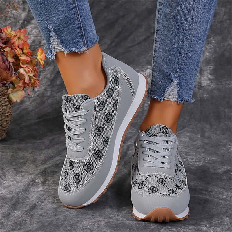 Flower Print Casual Sneakers