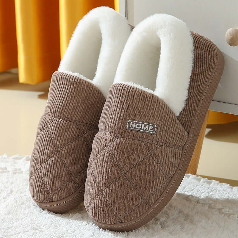 Women's Suede Mouth Indoor Corduroy Cotton Slippers