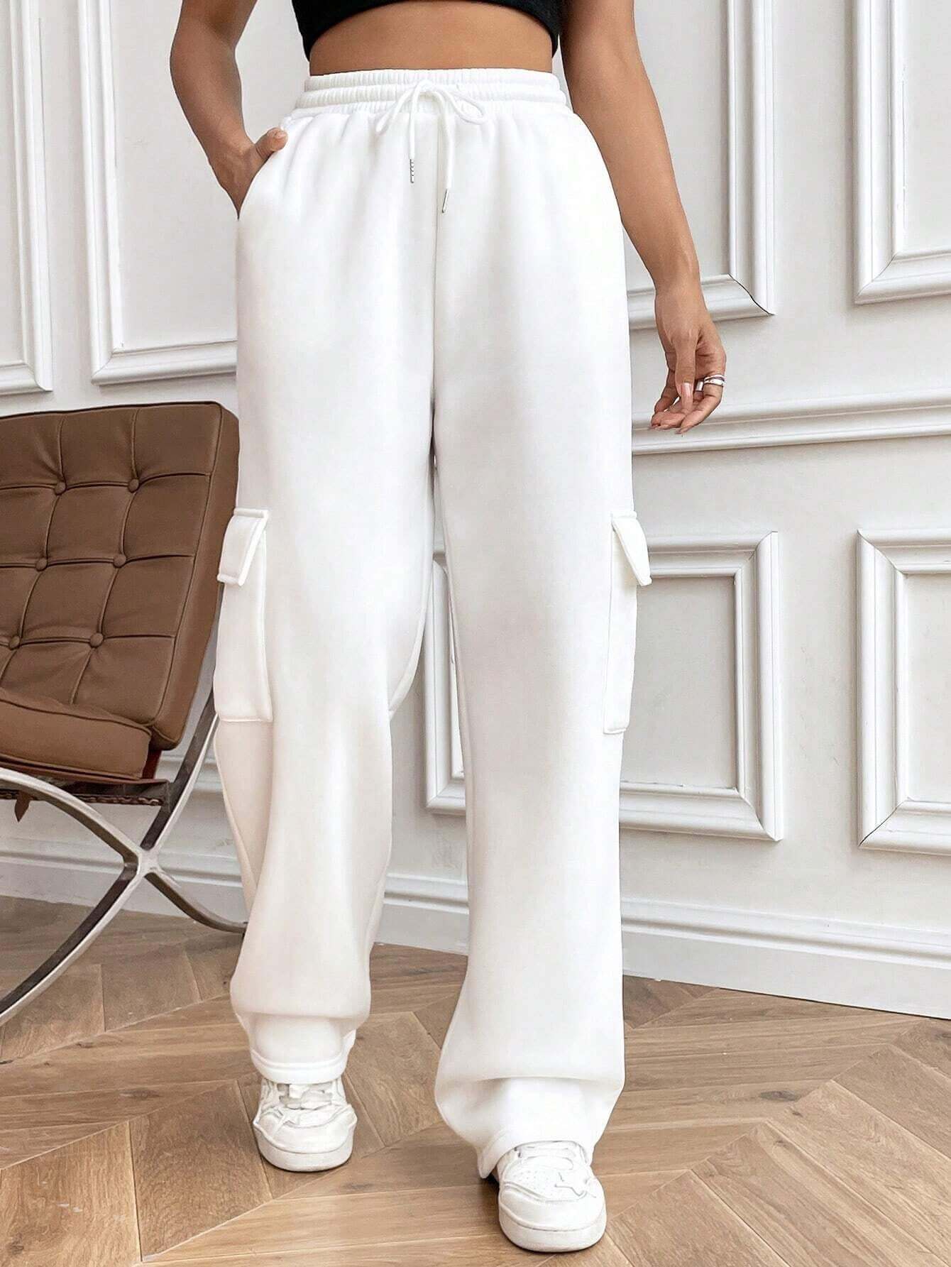 All Matching Solid Color Straight Wide Leg Sweatpants