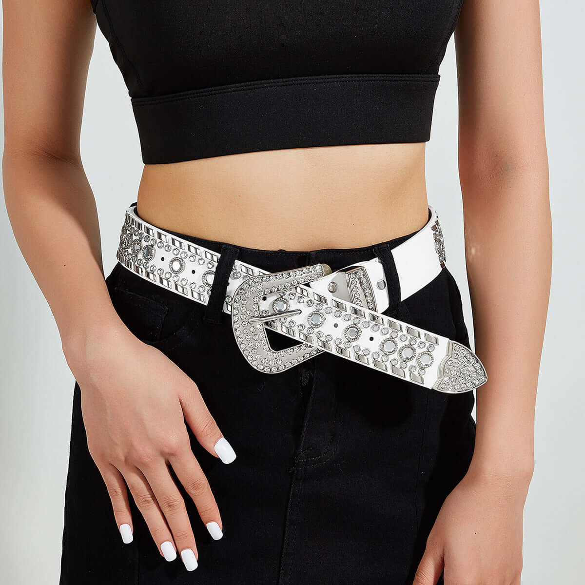 Punk Rhinestone Rivet Fashion Belt