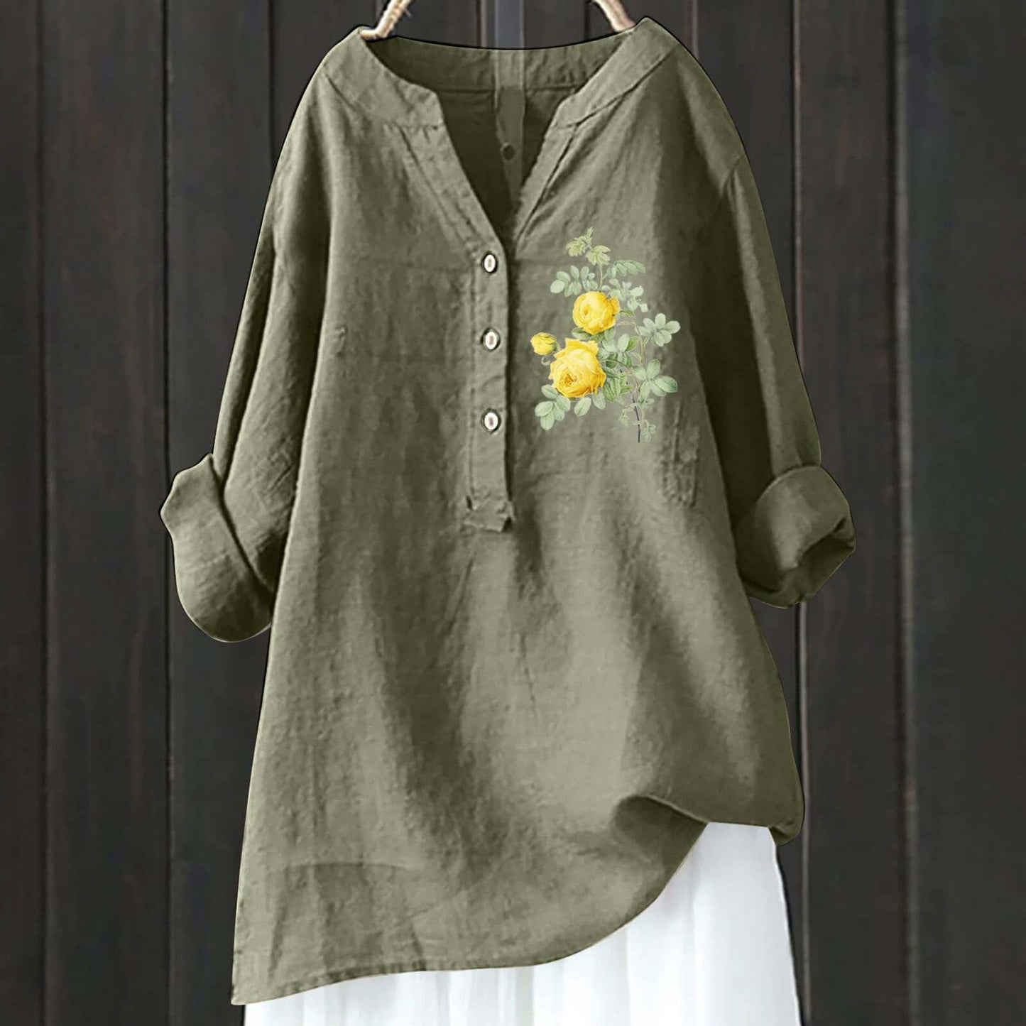 Chinese Style Bamboo Linen Comfort Printing Fashionable Shirt