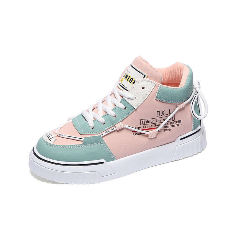 Ins High Top White Shoes Female Spring New Student Running Shoes Female Flat Street Shoes