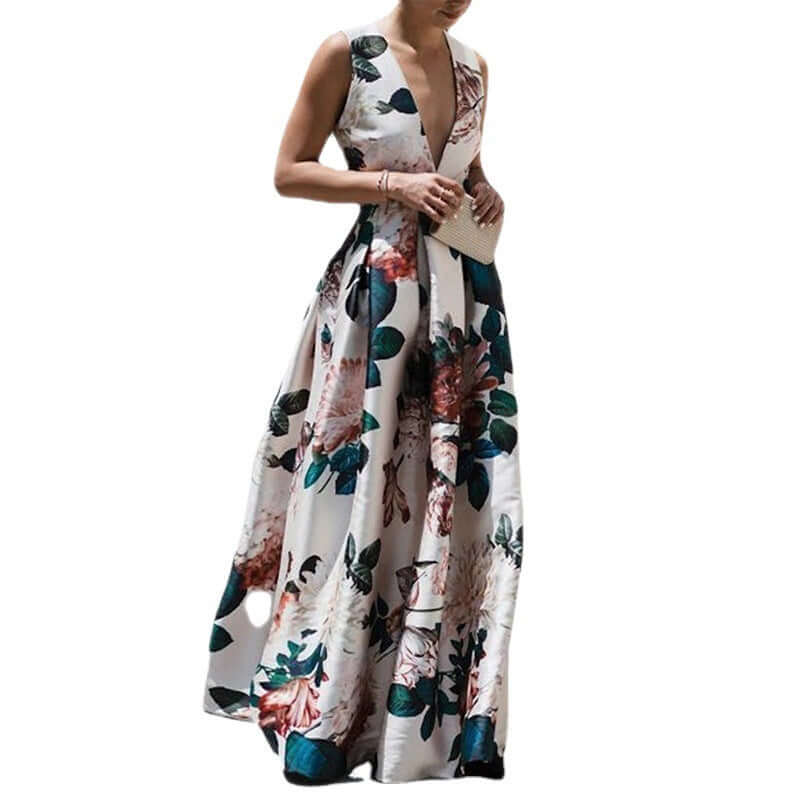 Women's V Neck Fashion Printed Dress