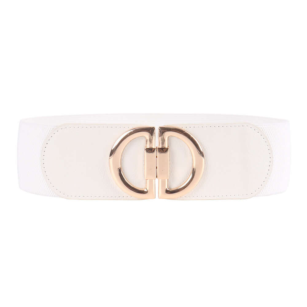 Elastic A Pair Of Buckles Wide Woman's Belt